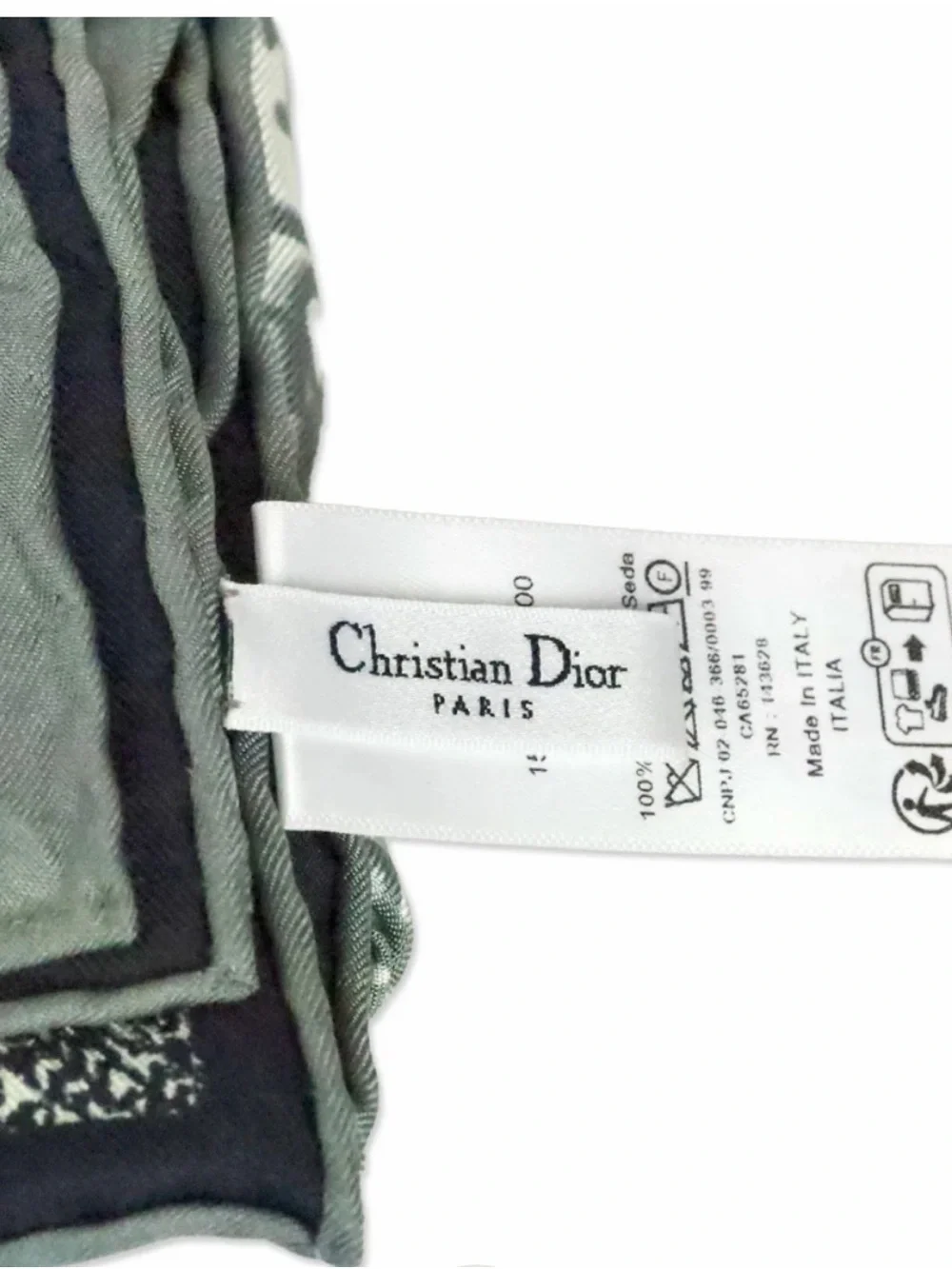 Dior White and Gray Monogram Scarf